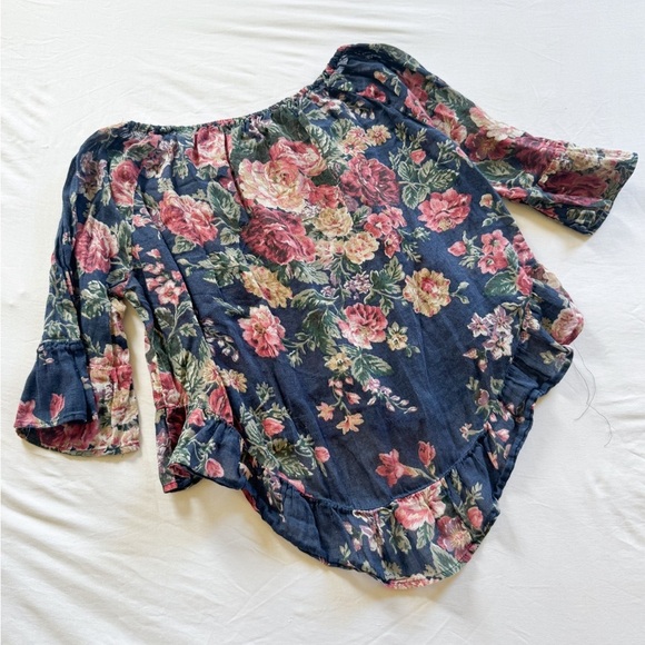 Denim & Supply Ralph Lauren Womens Small Top Vanetta Floral Ruffle Boho 046-C - Picture 3 of 5